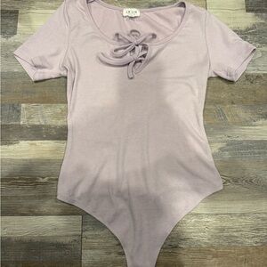Le Lis Lavender Ribbed Bodysuit